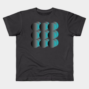 Gradient Cyan Blue Spheres Kids T-Shirt